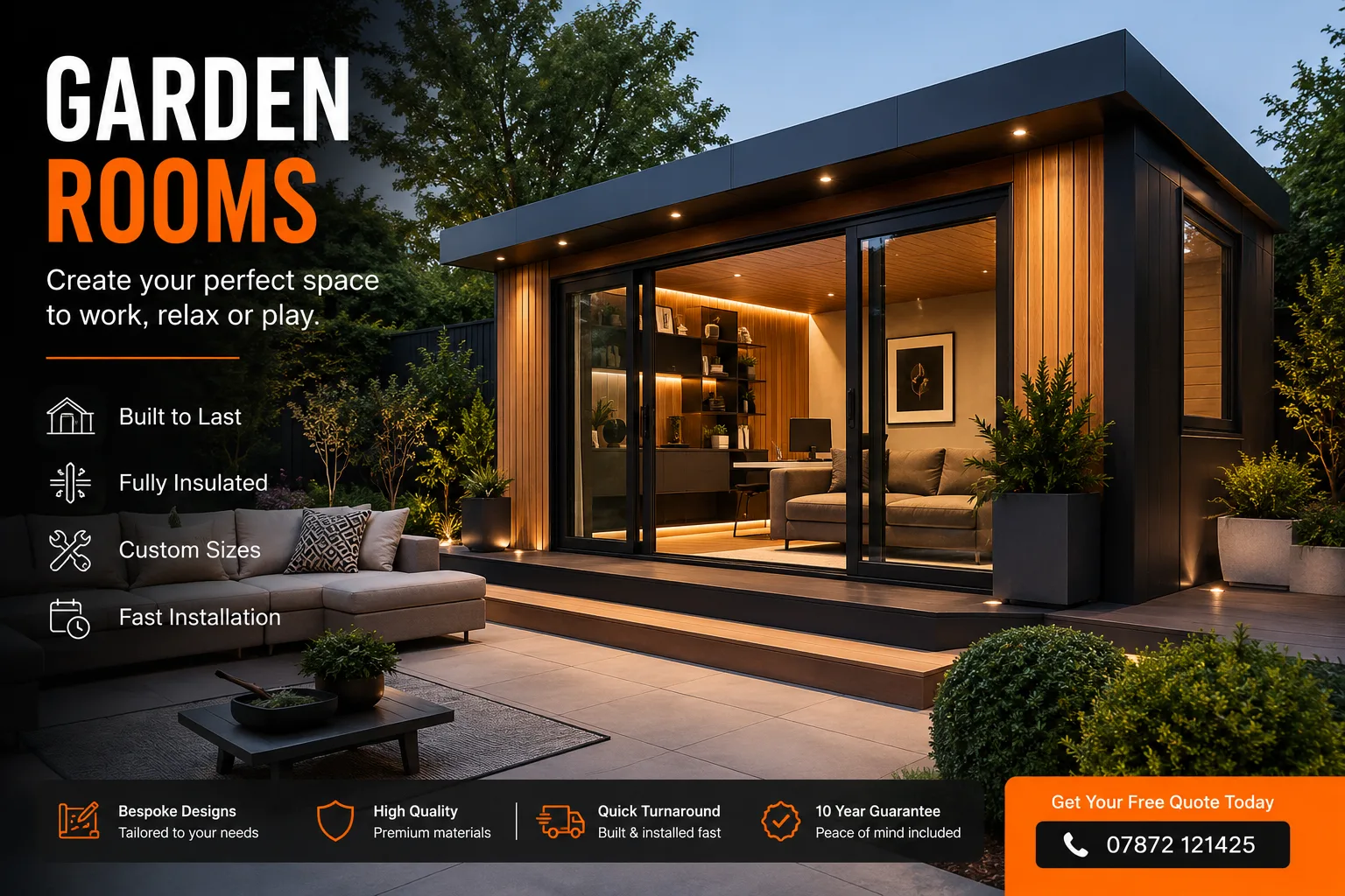 Modern garden office room in Cuffley, Hertfordshire