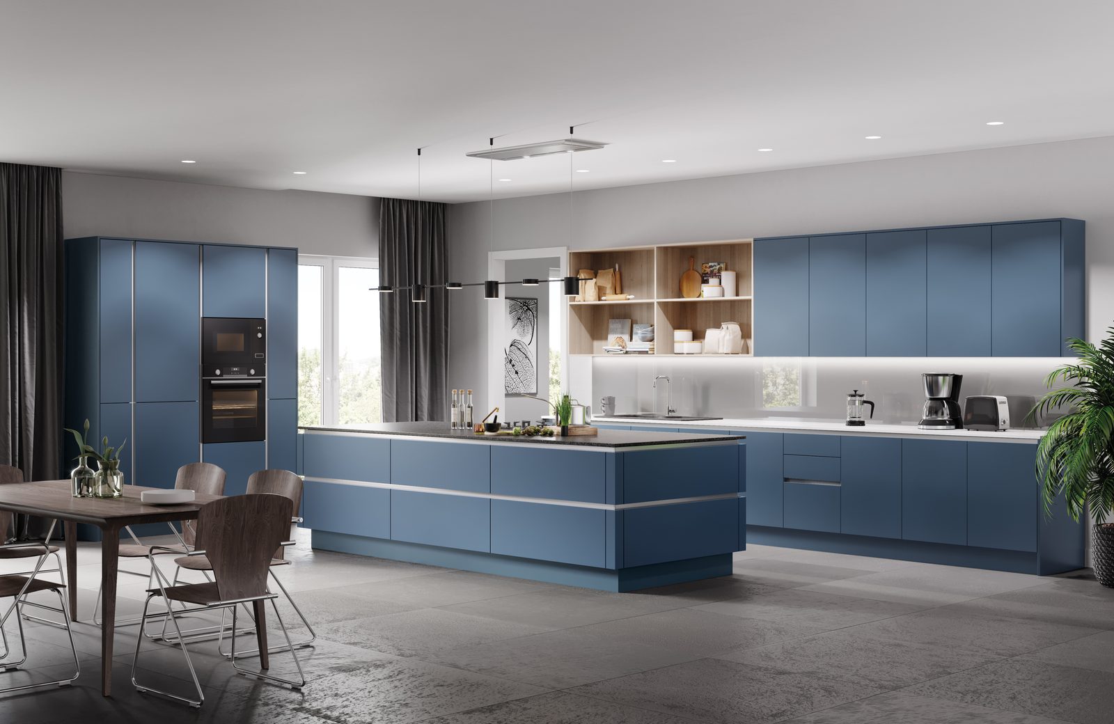 Vivo smoke blue kitchen style