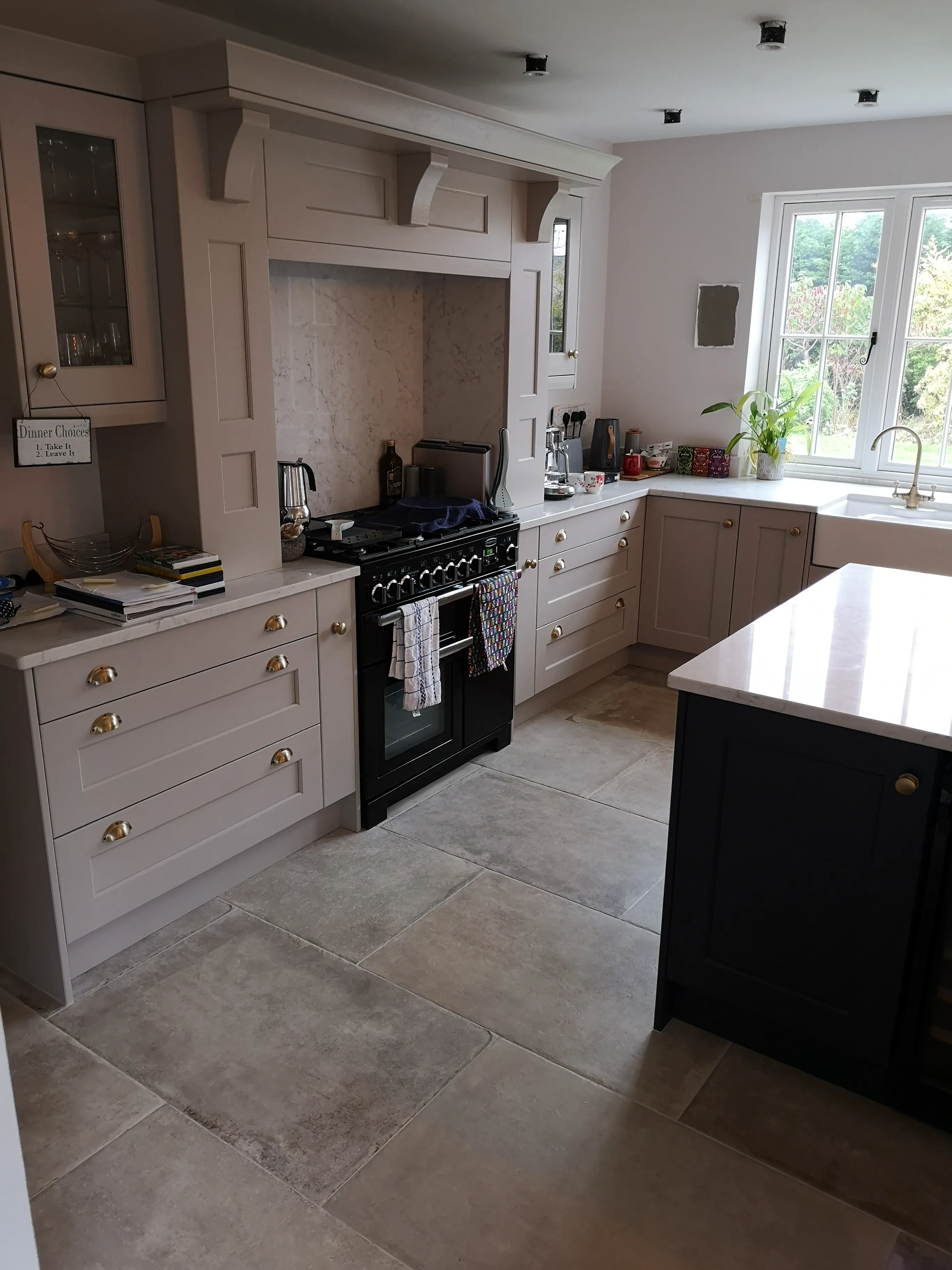 Indigo and cashmere kitchen installation in Flitwick