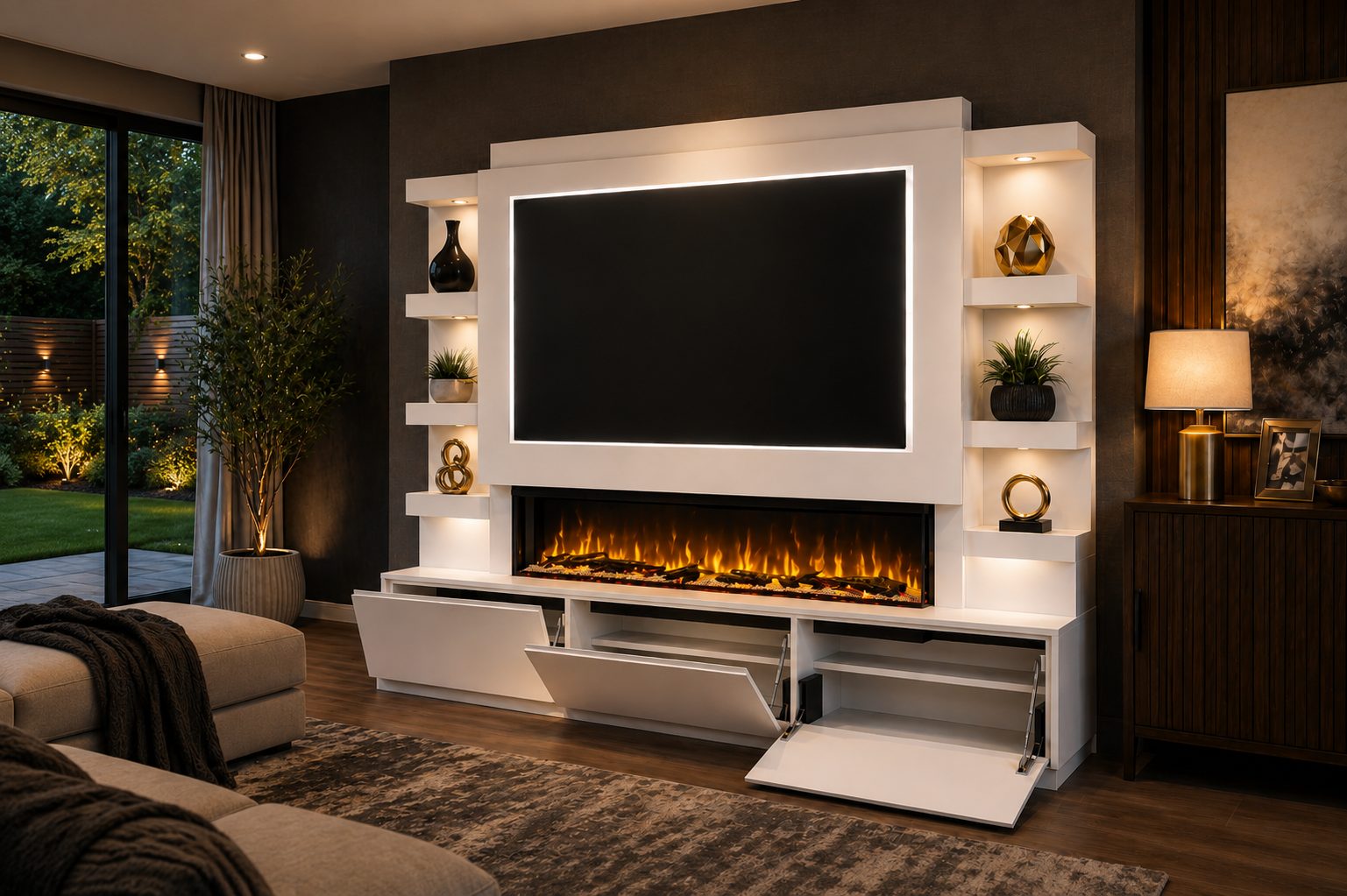 Built-In Shelving Media Wall