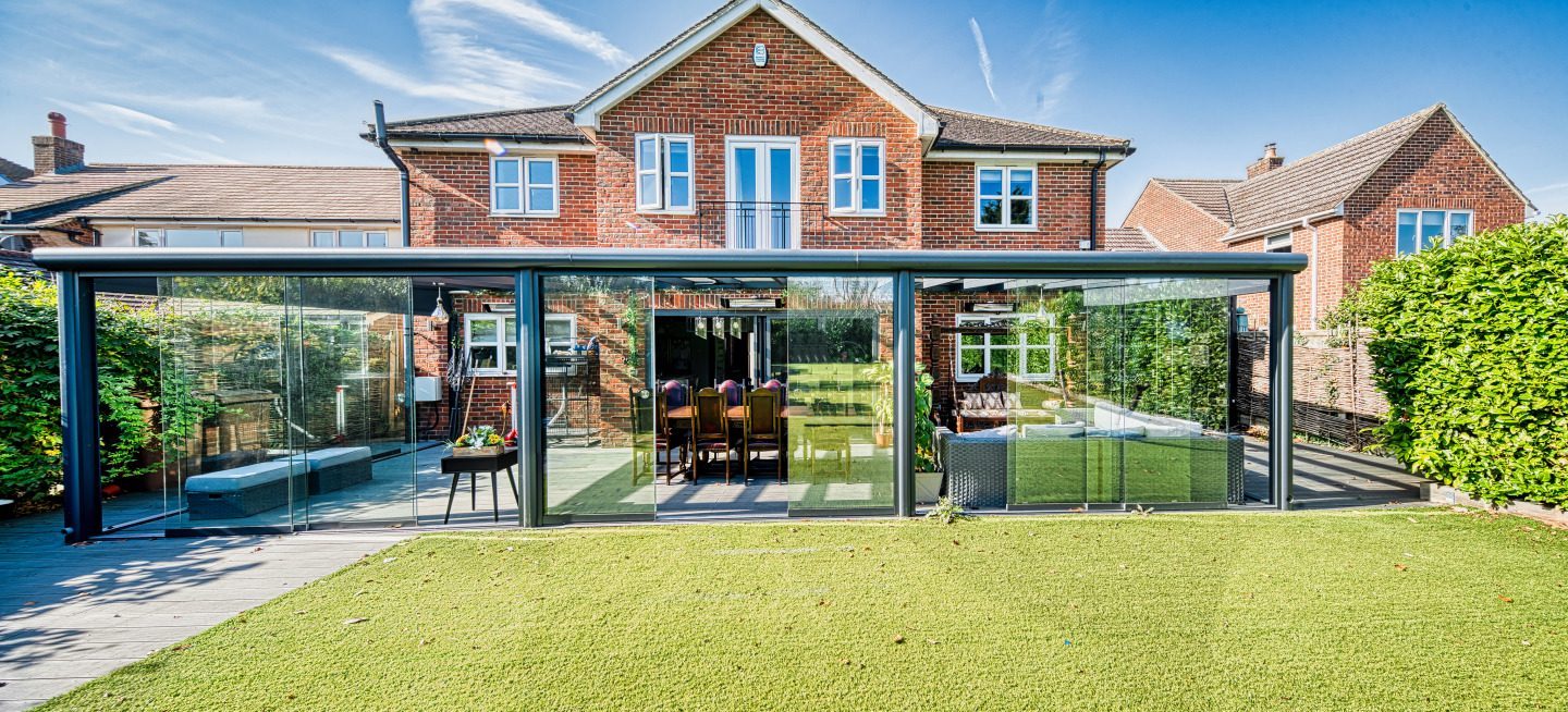 Aluminium pergola installation in Cheshunt
