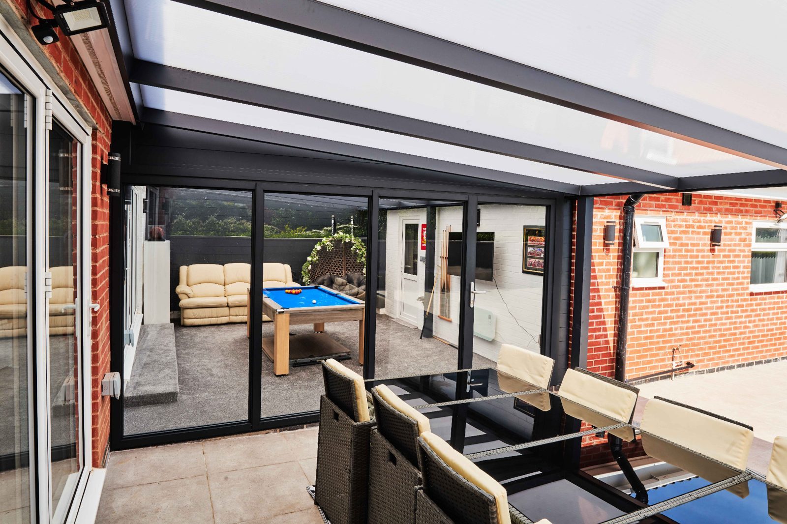 Aluminium pergola installation in Waltham Abbey