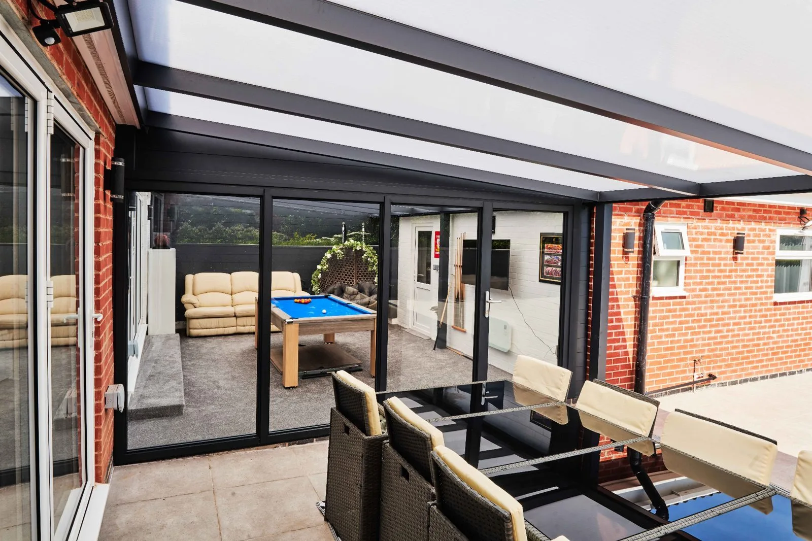 Aluminium pergola installation in Waltham Abbey